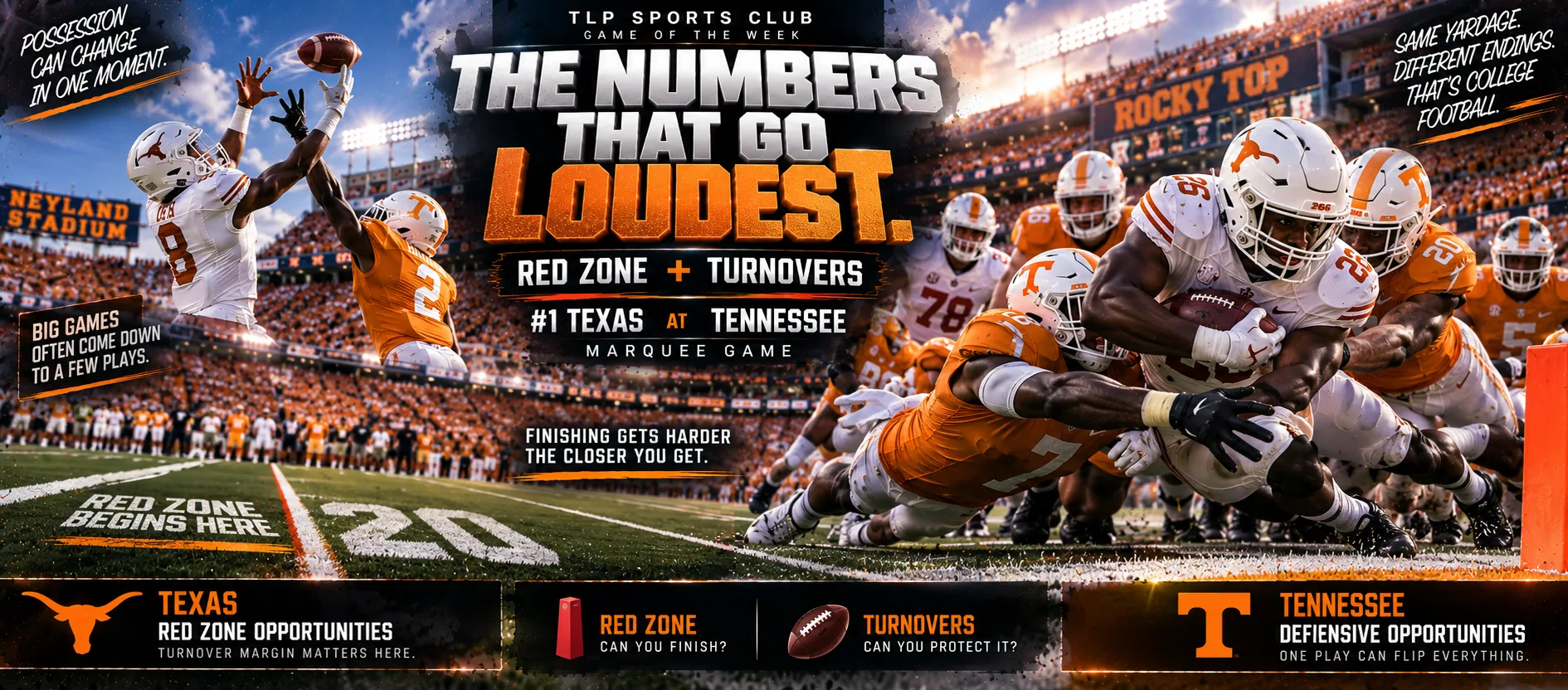 Games Of The Week, Week 4, Marquee game: the numbers that go loudest, red-zone finishing and turnover margin.