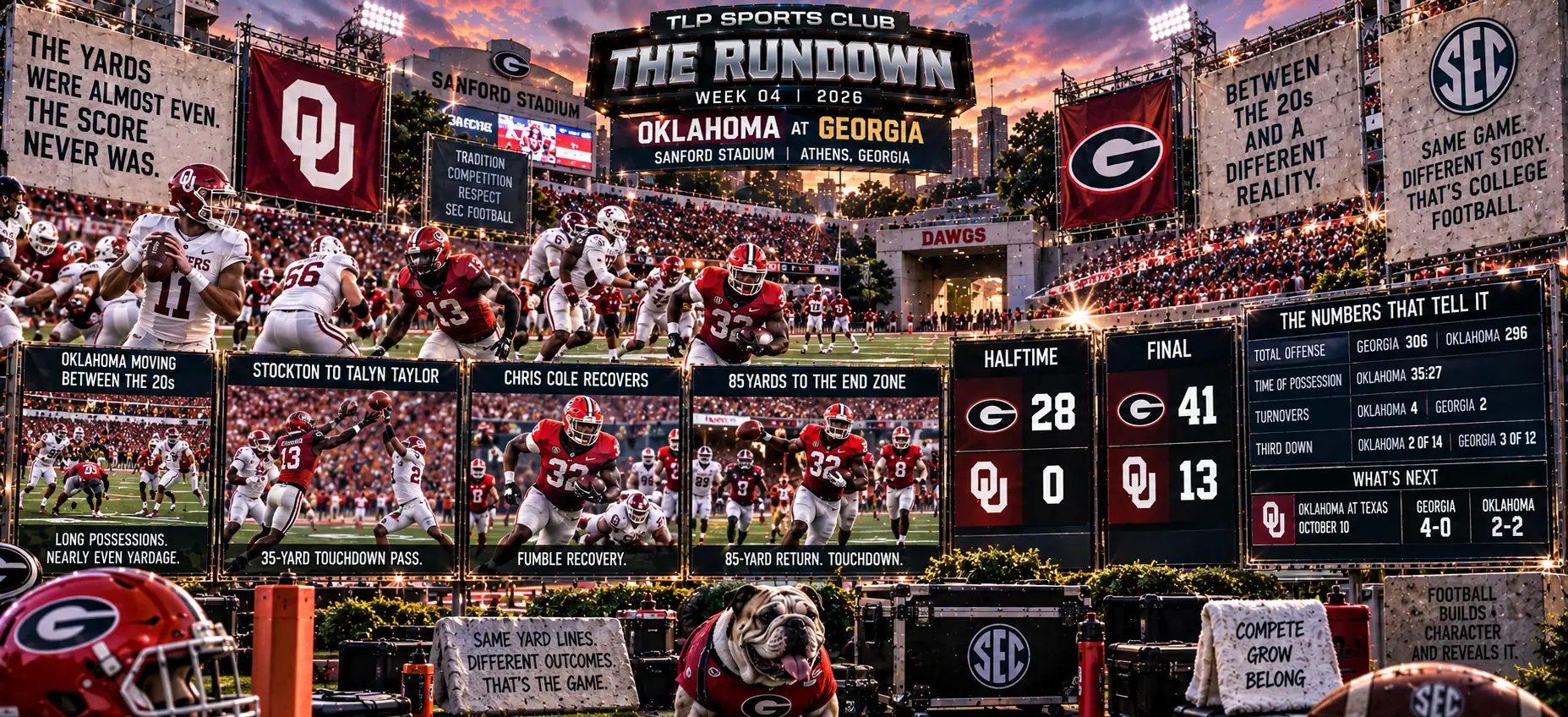 The Rundown, Week 4, SEC: Georgia 41, Oklahoma 13 at Sanford Stadium.