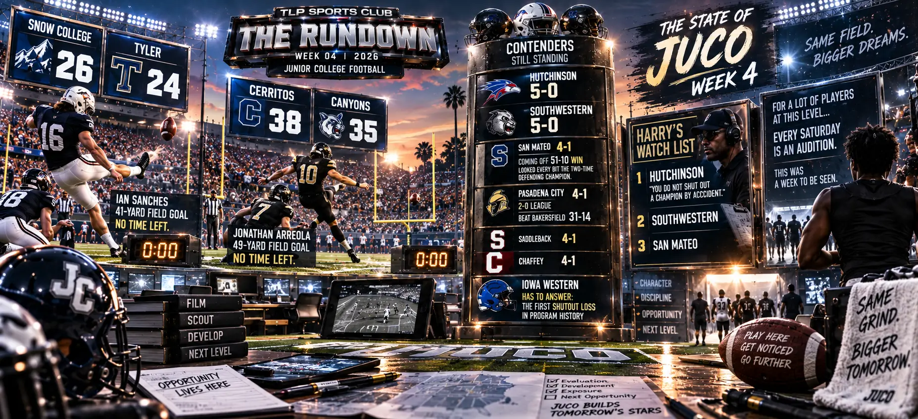 The Rundown, Week 4, junior college: Saddleback, San Mateo, Southwestern, Hutchinson and the JUCO watch list.