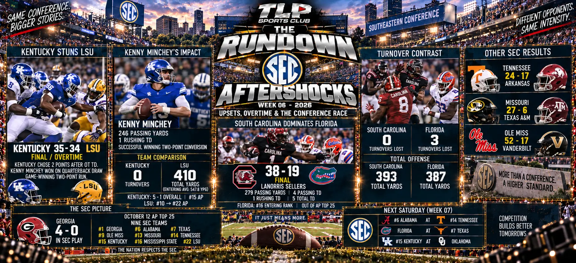 The Rundown, Week 6, SEC results and the state of the league.