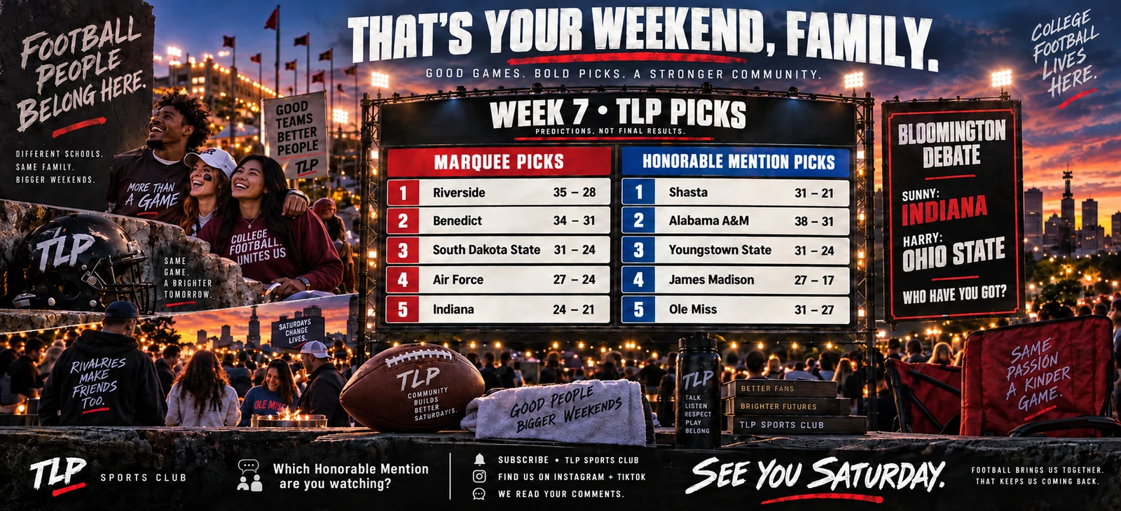 Five levels. Ten picks. One college football community.