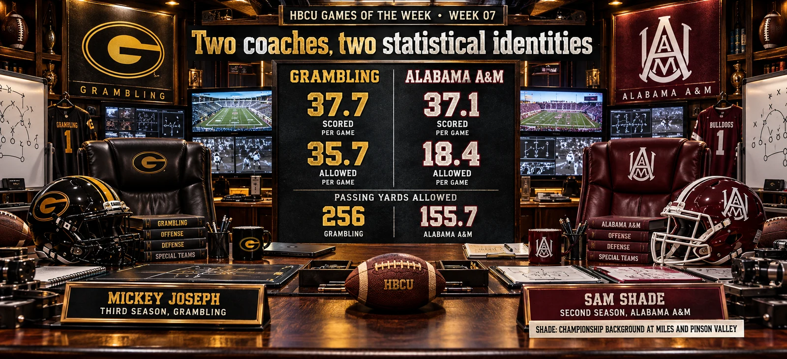 The coaches and the statistical comparison.