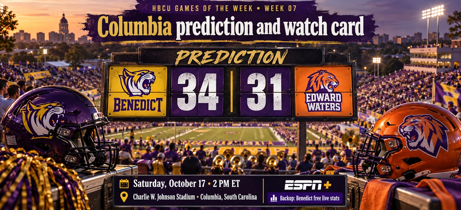 TLP’s pick: Benedict, 34–31. Kickoff: 2 p.m. Eastern.
