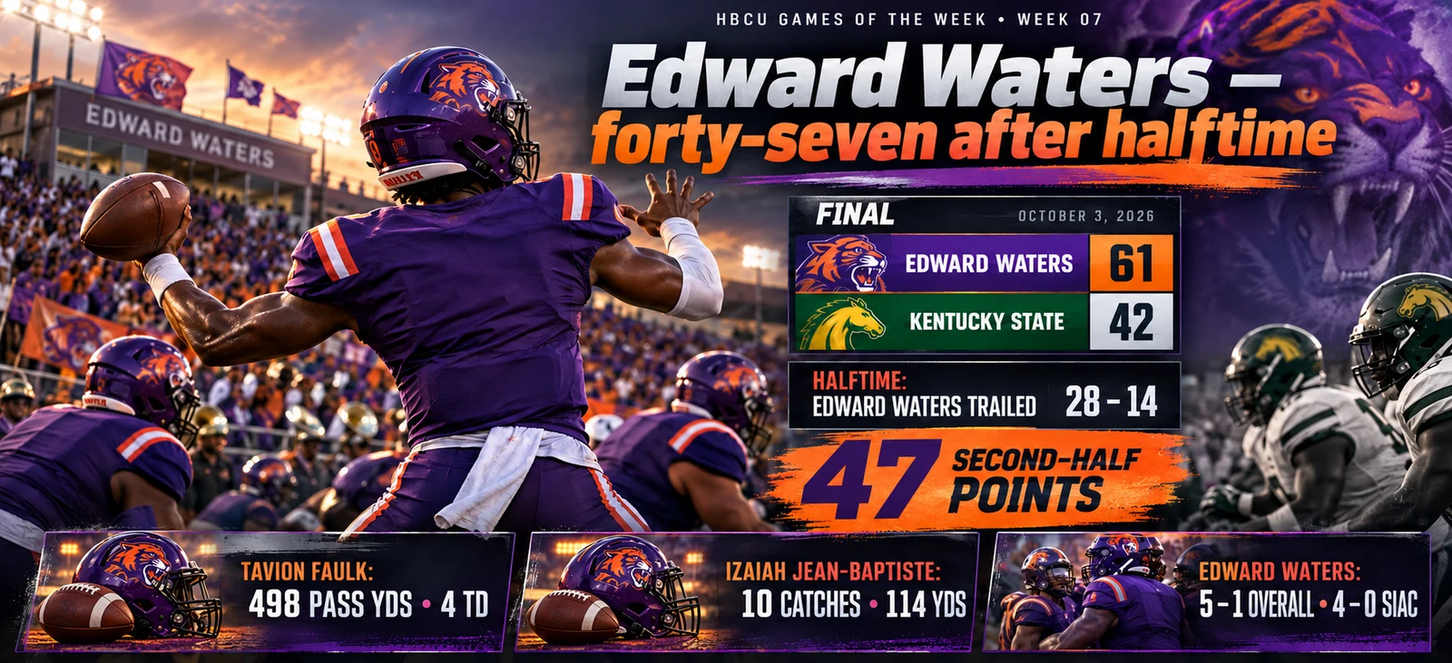 Edward Waters: the comeback and passing attack.
