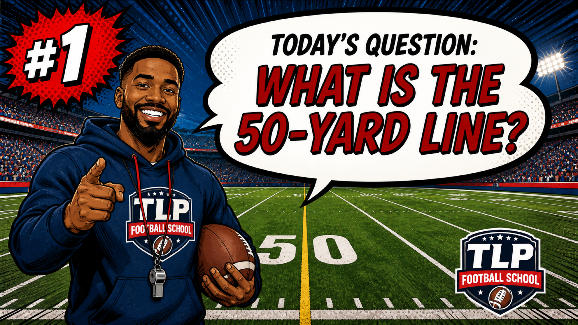 What is the 50-yard line? — comic panel 01